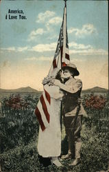 America, I Love You. Patriotic Postcard Postcard Postcard