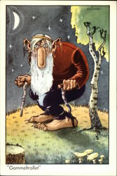 Gammeltrollet - Troll by a Tree in the Light of the Moon Postcard