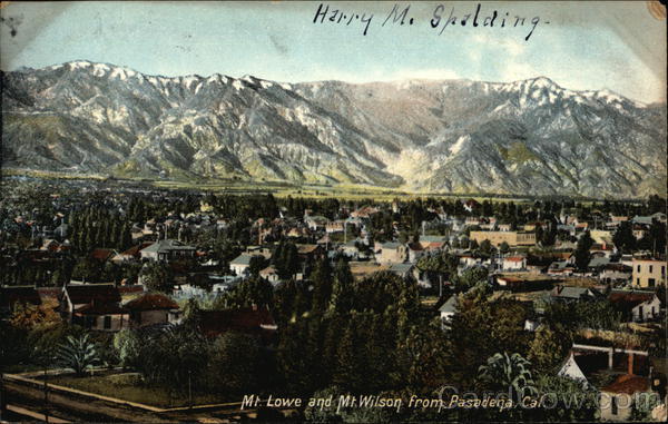 Scenic View of Mt Lowe and Mt Wilson Pasadena California
