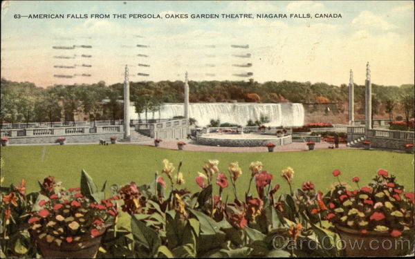 American Falls from the Pergola, Oakes Garden Theater Niagara Falls ON Canada