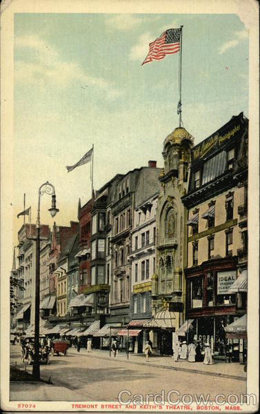 Tremont Street and Keith's Theater Boston Massachusetts