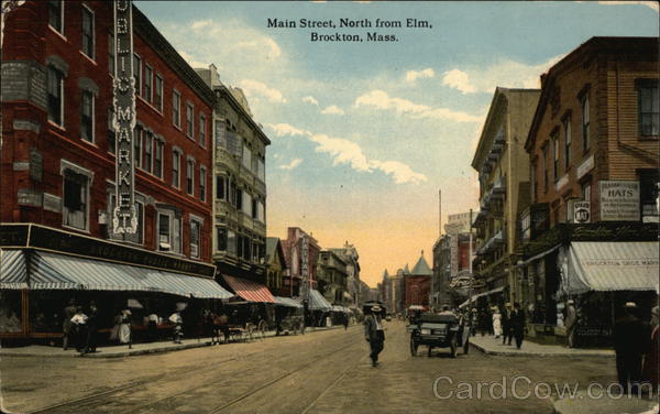 Main Street, North from Elm Brockton Massachusetts