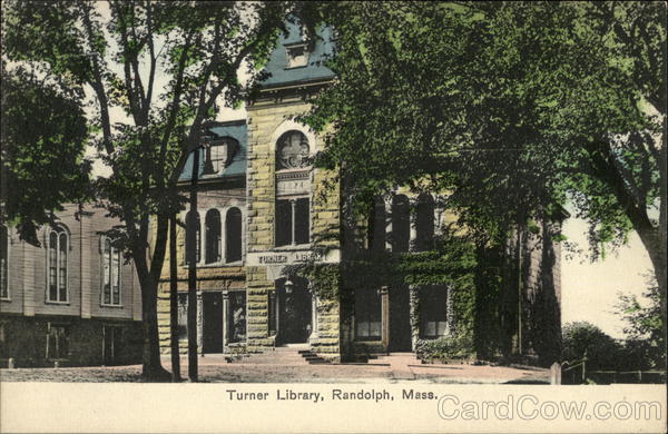 Turner LIbrary Randolph MA Postcard Turner LIbrary Randolph MA Postcard
