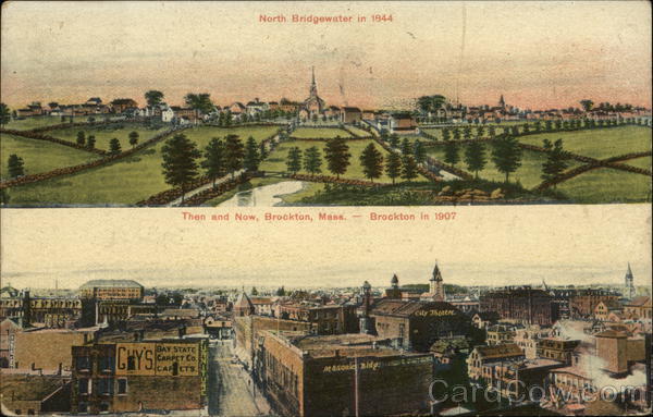 Then and Now, Brockton, Mass. Massachusetts