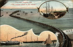 "The longest Wharf in the World" Port Los Angeles California Postcard Postcard Postcard