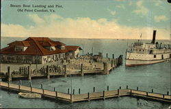 Steam Boat Landing and Pier Old Point Comfort, VA Postcard Postcard Postcard