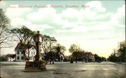 Snow Memorial Fountain, Montello Brockton, MA Postcard Postcard Postcard