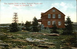 The Highest Point in Massachussets - Summit House and Tower Postcard