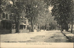 Main Street, Looking South Mansfield, MA Postcard Postcard Postcard