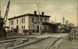 Railroad Station Mansfield, MA Postcard Postcard Postcard