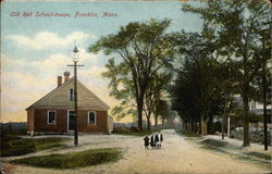 Old Red School House Franklin, MA Postcard Postcard Postcard