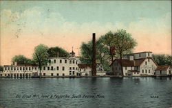 Old Grist Mill, Pond & Factories Postcard