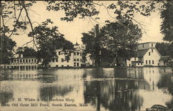 F.H. White & Co., Machine Shop from Old Grist Mill Pond Postcard