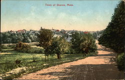 View of Town Sharon, MA Postcard Postcard Postcard