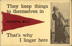 They Keep Things To Themselves In Hopkinton,Mass. Postcard