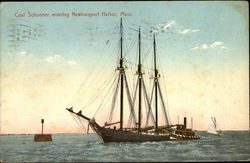 Coal Schooner, Entering Harbor Newburyport, MA Postcard Postcard Postcard