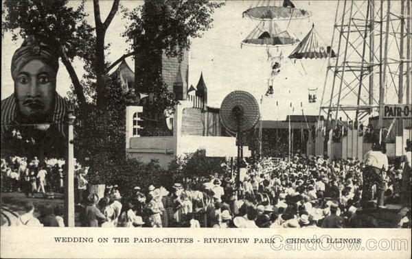 Wedding on the Pair-O-Chutes at Riverview Park Chicago Illinois