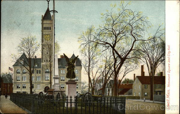 Monument Square and City Hall Lowell Massachusetts