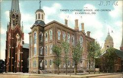 Trinity Catholic School and Church Evansville, IN Postcard Postcard Postcard