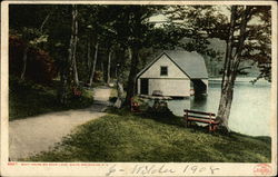 Boat House on Echo Lake, White Mountains North Conway, NH Postcard Postcard Postcard