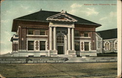 Street View of the National Bank Postcard