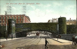 The Arch and Main St. Springfield, MA Postcard Postcard Postcard