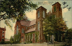 Sacred Heart Church Springfield, MA Postcard Postcard Postcard