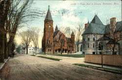 Town Hall & Library Postcard