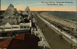 Mountain Railway, Boulevard and Beach Revere Beach, MA Postcard Postcard Postcard