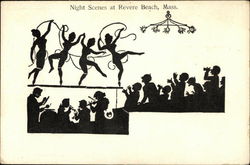 Night Scenes at Revere Beach Massachusetts Postcard Postcard Postcard