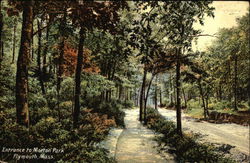 Entrance To Morton Park In Plymouth Massachusetts Postcard Postcard Postcard