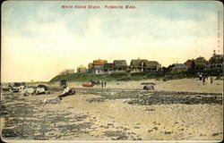 White Horse Beach, With Houses And Beach Goers Postcard