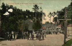 Enjoying the day at Riverside Park Agawam, MA Postcard Postcard Postcard