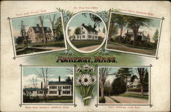 Where Noah Webster Lived, The First Post Office, Eugene Field's Childhood Home Amherst, MA Postcard Postcard Postcard