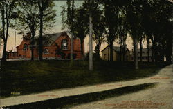 main Street and Prk, showing Episcopal and Methodist Churches and Parish House Dalton, MA Postcard Postcard Postcard