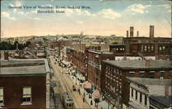 General View of Merrimac Street looking West Haverhill, MA Postcard Postcard Postcard