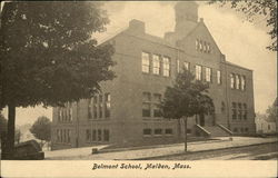 Street View of Belmont School Malden, MA Postcard Postcard Postcard