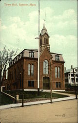 Town Hall Spencer, MA Postcard Postcard Postcard