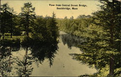 View from Central Street Bridge Southbridge, MA Postcard Postcard Postcard