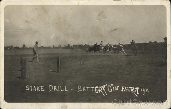 Stake Drill, Battery C 1st F. A. R.T., 1911 Military