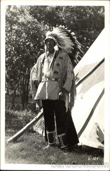 Blackfeet (Pikuni) Tom Many Guns at Glacier National Park c1930