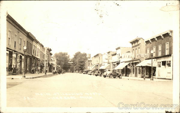 Main Street Looking North Vicksburg Michigan