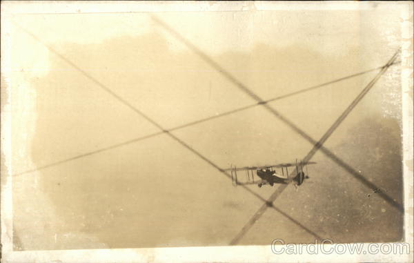 In-Flight View of Biplane Aircraft
