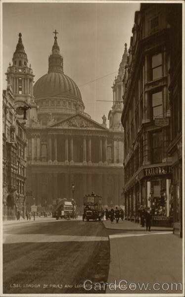 St. Paul's Cathedral and Ludgate Hill London England