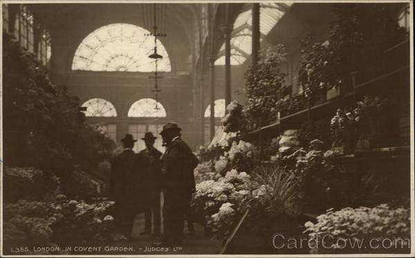 Men in London's Covent Garden with Flowers and Plants