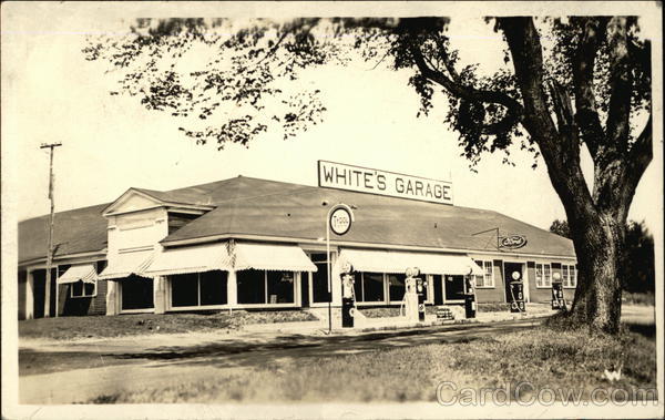 White's Garage, With Gas Pumps Tamworth New Hampshire