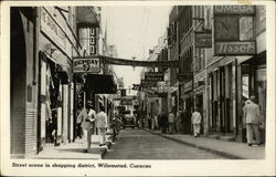 Street Scene in Shopping District Willemstad, Curacao Caribbean Islands Postcard Postcard Postcard