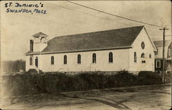 Street View of St Dominic's Church Swansea, MA Postcard Postcard Postcard