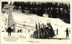 Practice Slope Near Sportsland Ski Chalet Postcard