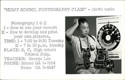 Night School Photography Class Advertisement with Photographer Postcard